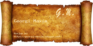 Georgi Maxim névjegykártya